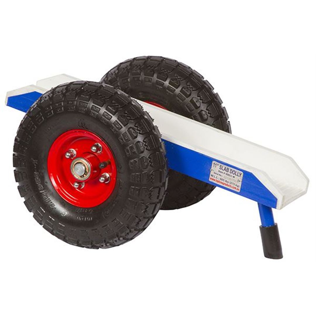 11" Slab Dolly Pneumatic Rubber Tyres - White Rubber