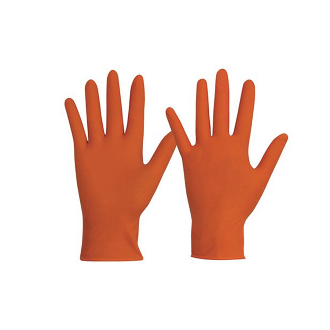 Orange Heavy Duty Powder Free Nitrile Glove LGE - Box of 100