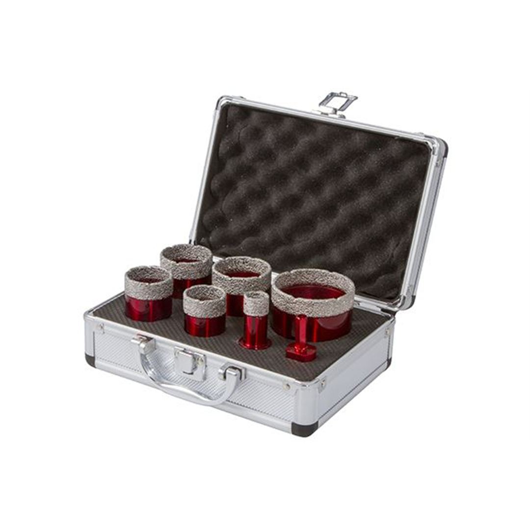 Core Drill Set Vacuum Brazed M14 Thread 20, 25, 30, 35, 40, 50mm +Hex Adaptor