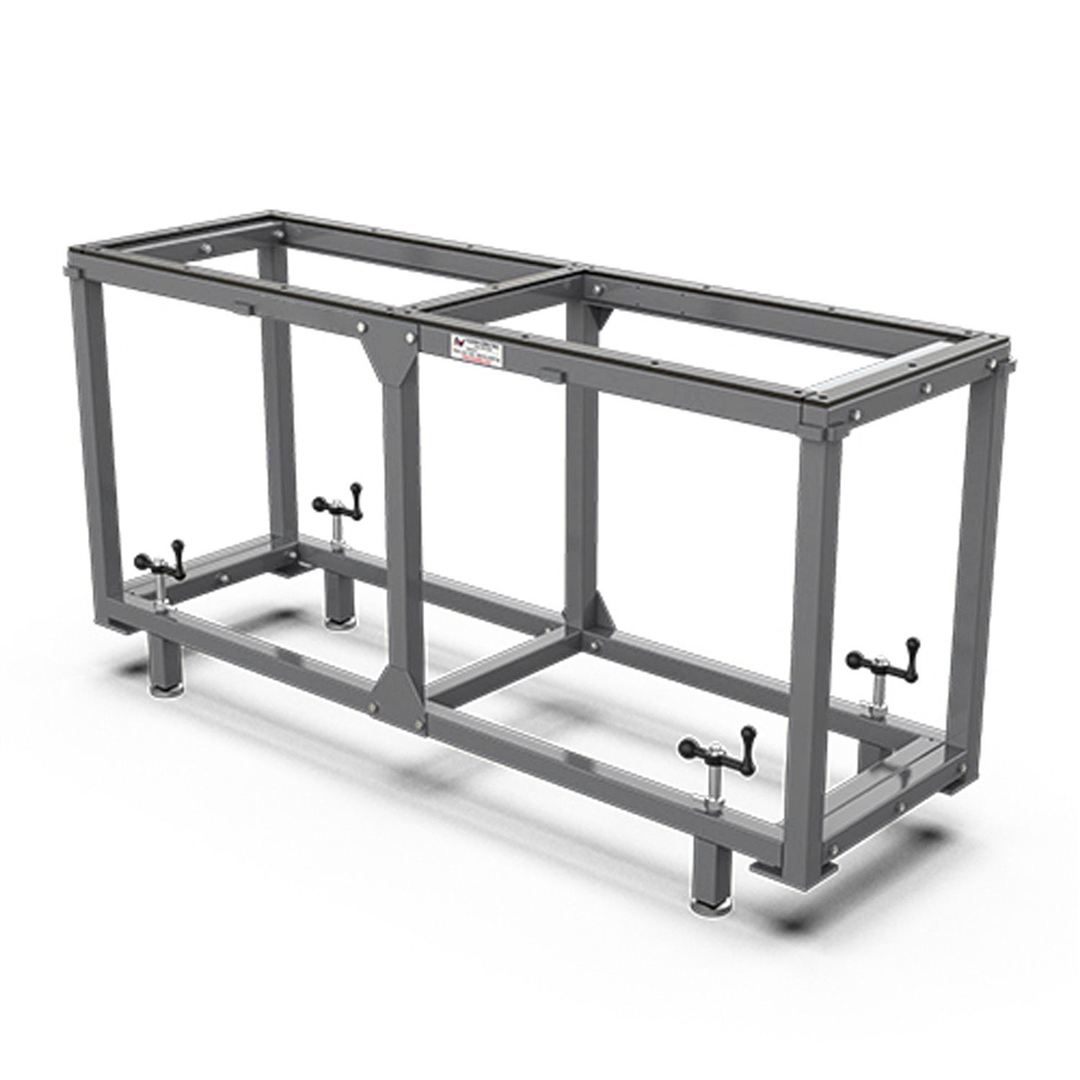 Working Table with Casters - White Rubber - with Centre Bar