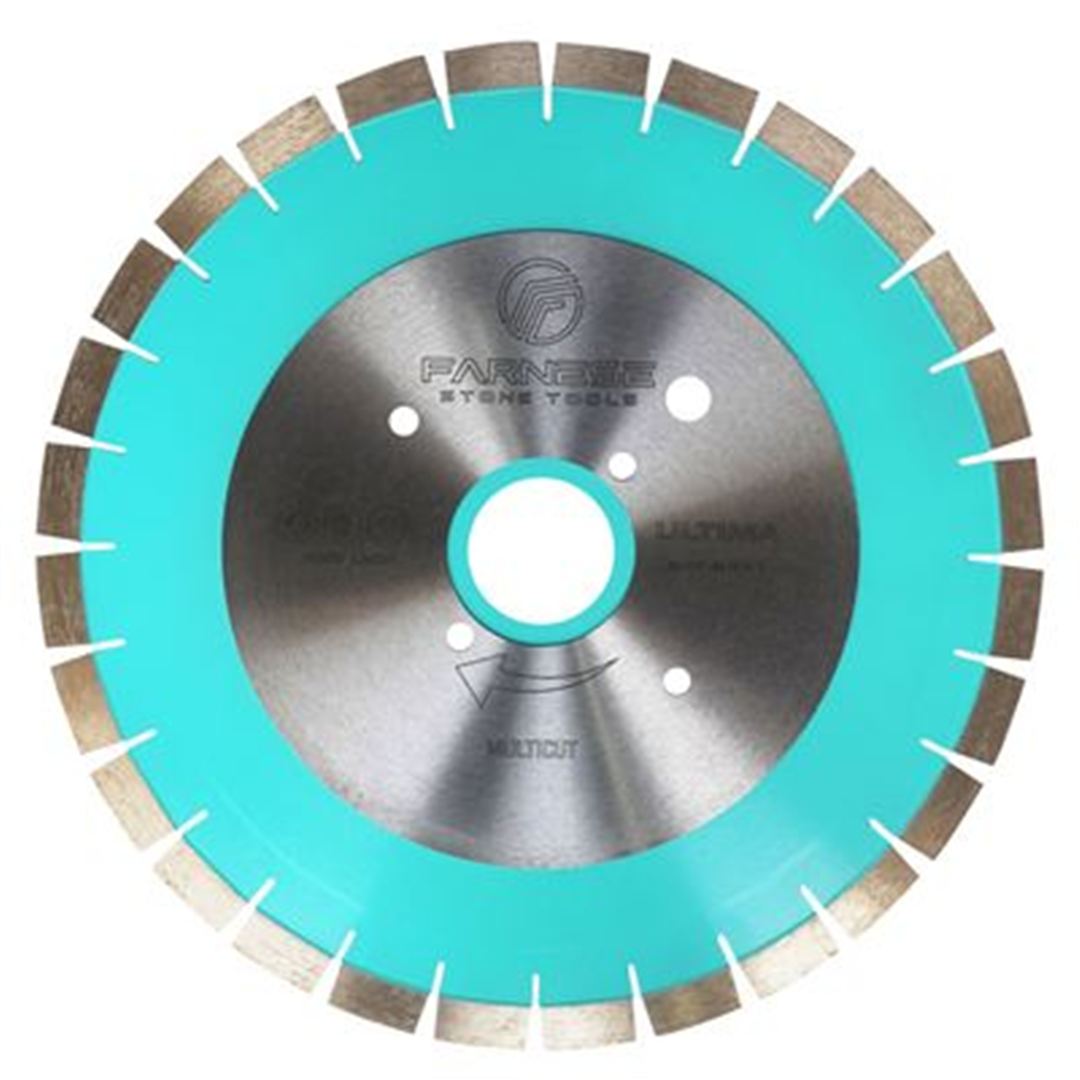 Farnese 400mm Bridgesaw Blade - ULTIMA Standard Core - Granite, Quartzite & Engineered Stone 20mm Single/Twin Segment GMM & Breton Pilot Holes